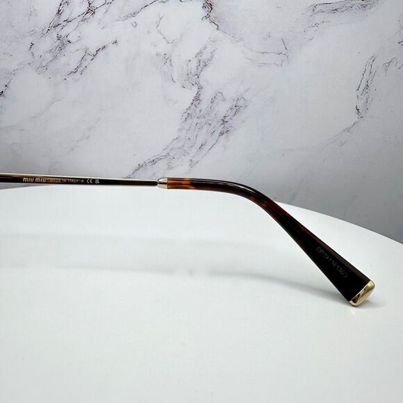 New  MIU MIU Runway Hexagon Geometric Gold Metal Sunglasses Authentic Gray Lens main image 9
